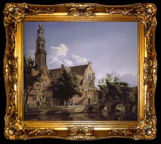 framed  Jan van der Heyden Canal and Church of the scenic West, ta009-2